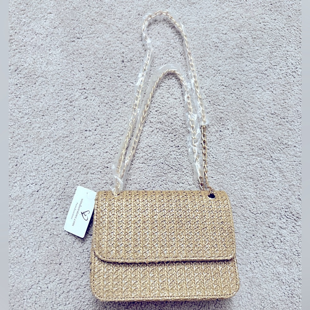 Olivia Miller straw shoulder bag